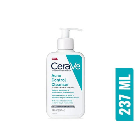 CeraVe Acne Control Cleanser 237ml | Salicylic Acid Face Wash for Acne-Prone Skin